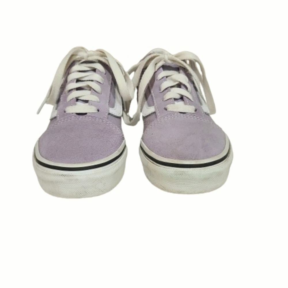 Vans Kids Canvas Skate Sneakers Purple Round Toe - Picture 2 of 10